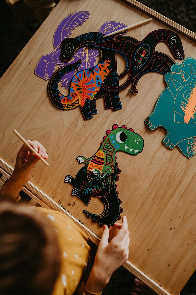 Scratch art - Sagome di dinosauri