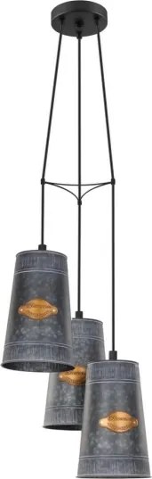 Eglo 43108 - Lampadario a sospensione con filo HONEYBOURNE 3xE27/60W/230V