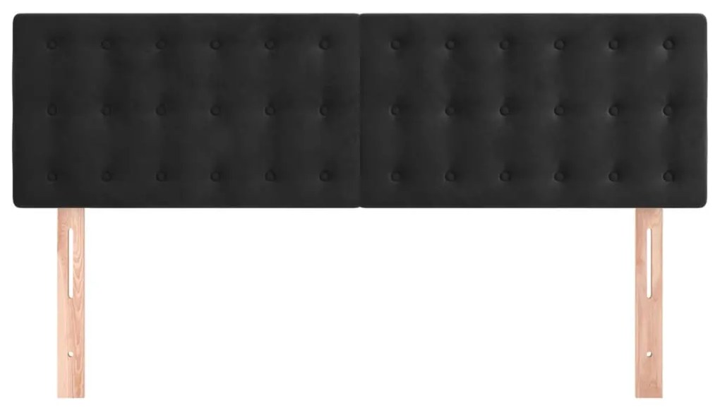 Testiere 2 pz nere 72x5x78/88 cm in velluto