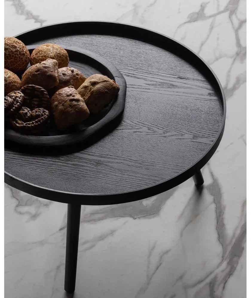 Tavolino nero , Ø 60 cm Mesa - WOOOD