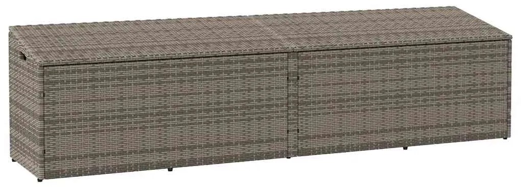 Baule Da Giardino Grigio 220x50x58 Cm İn Polyrattan /