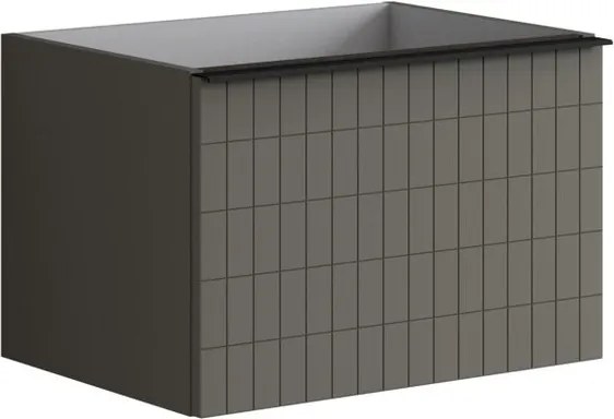 Cassettiera Pixel con 2 cassetti grigio carbone e maniglia alluminio nero opaco L60 x H40 x P45,5cm