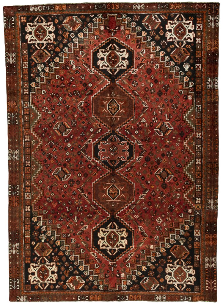 Shiraz Tappeto persiano 210x300 Rosso (Iran) Annodato A Mano