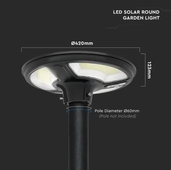 Lampada stradale solare LED con sensore LED/10W/3,2V 6500K IP65+ telecomando