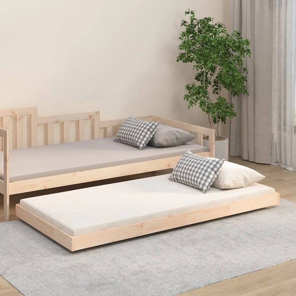 Letto Senza Materasso 90x190 Cm İn Legno Massello Di Pino /