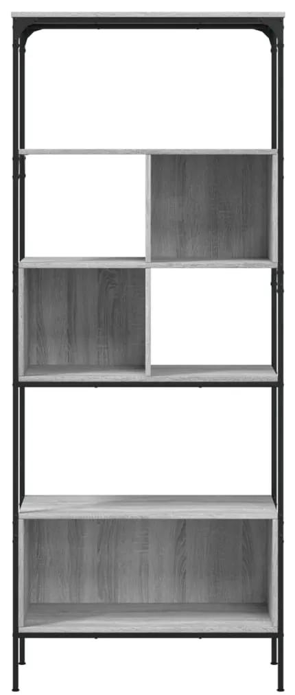 Libreria 5ripiani grigio sonoma 76x33x188,5cm legno multistrato