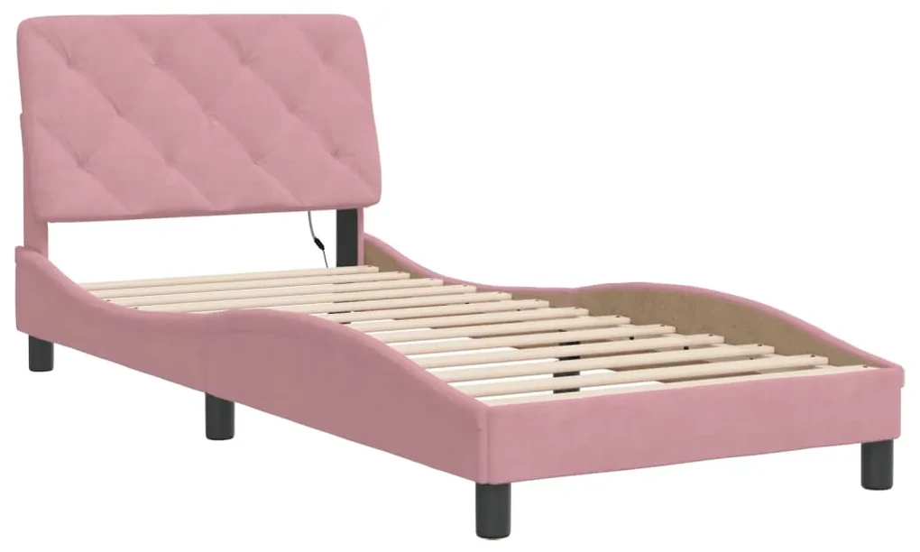 Giroletto con luci led rosa 80x200 cm in velluto