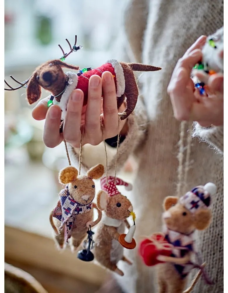 Decorazioni per albero di natale in set in lana 3 pz 11 cm Peo – Bloomingville