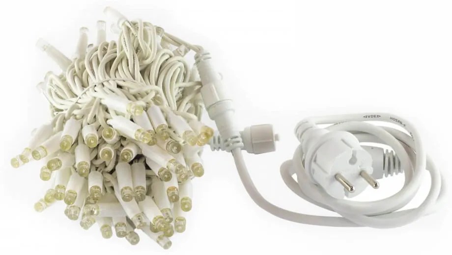 Catenaria Natalizia LED 11.6m, IP65, CAVO BIANCO Colore Bianco Freddo 6000 - 10000 °K