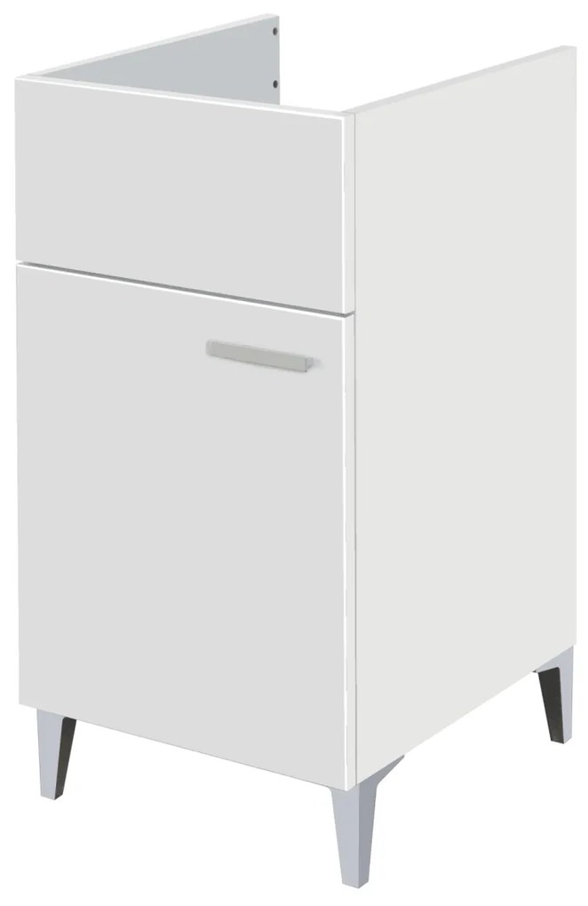 Lavatoio a Terra 43x50 Un'Anta Con Vasca Feridras "Lavanderia" Bianco Lucido
