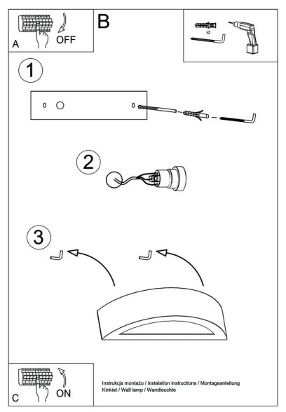 Applique ATENA 1xE27/60W/230V nera