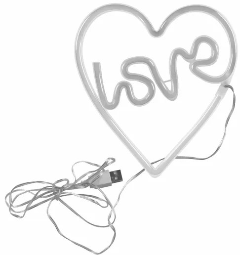 LED Decorazione murale al neon LOVE LED/3W/3xAA USB rosa