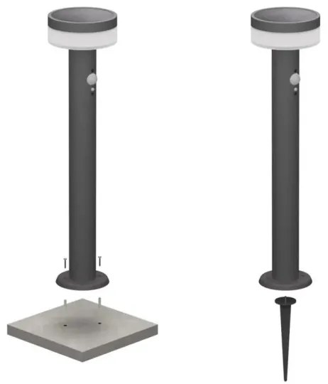 Lampada solare LED con sensore LED/2W/3,7V 1200 mAh IP44 50 cm