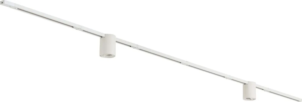 Sistema di illuminazione a binario moderno bianco con 2 faretti monofase - Iconic Rondoo Up