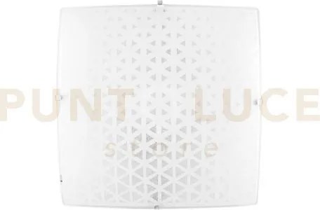 Plafoniera maori bianca 4 luci attacco e27 50x50x12cm in vetro bian...