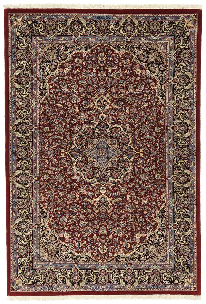 Isfahan Tappeto 110 x 160 (Iran) Annodato A Mano