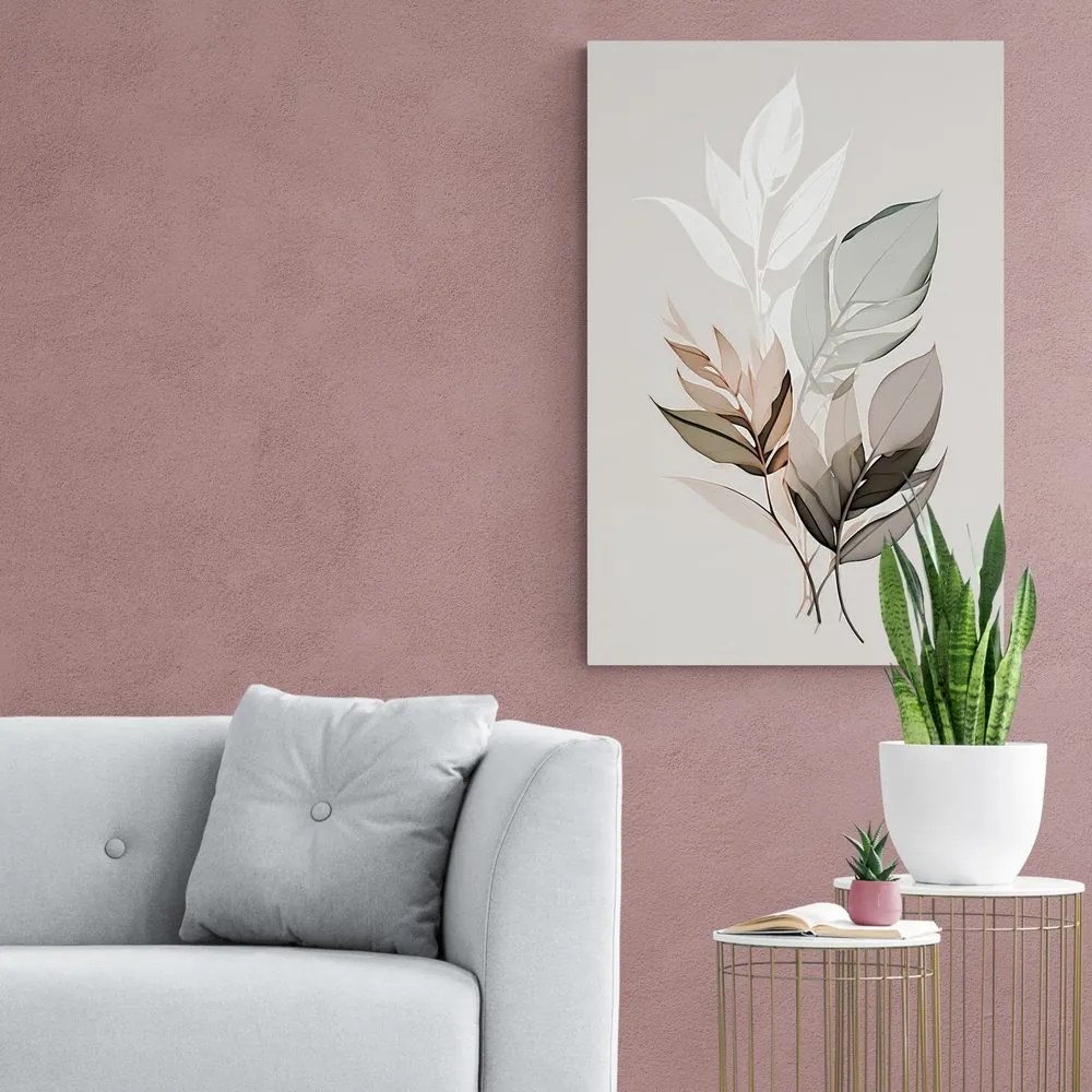 Quadro su tela – Foglie minimaliste