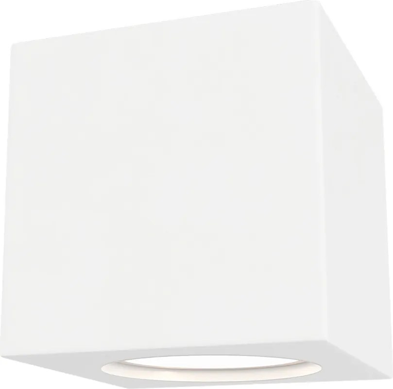 Plafoniera Quadrata 70x70mm h70mm GU10 in Gesso Pitturabile