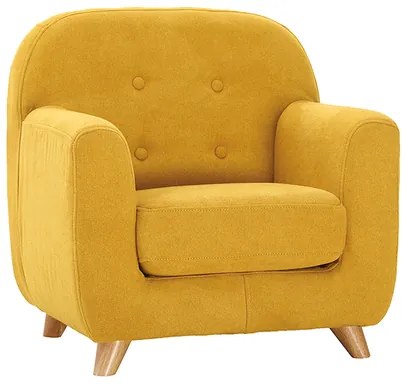 Poltrona bambini scandinava tessuto effetto velluto giallo senape NORKID