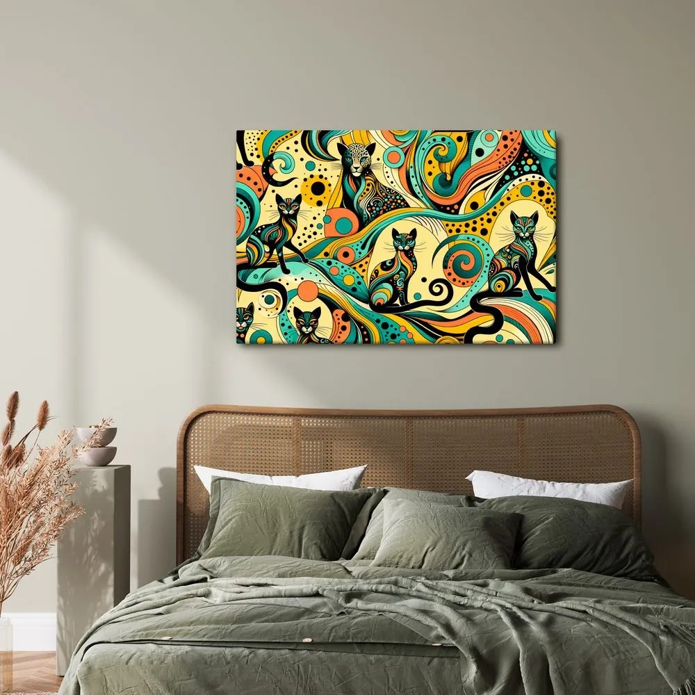 Quadro su tela – Gatti psichedelici