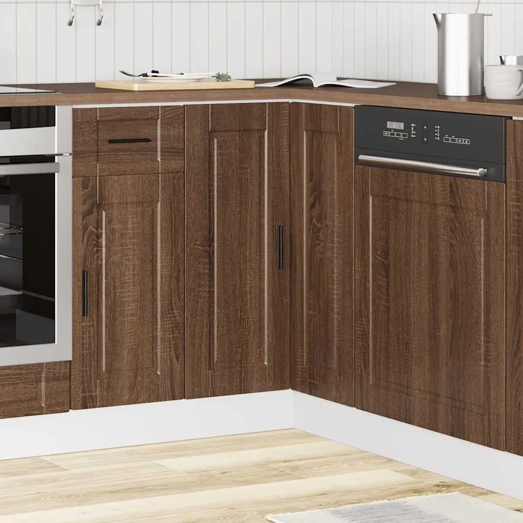 Base ad angolo cucina porto rovere marrone in legno multistrato