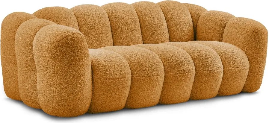 Divano color senape con rivestimento in bouclé 232 cm Hippolyte – Bobochic Paris