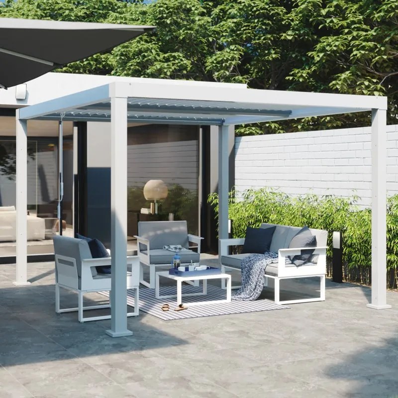 Pergola Clima in alluminio struttura bianco L 313 x P 198 x H 229 cm