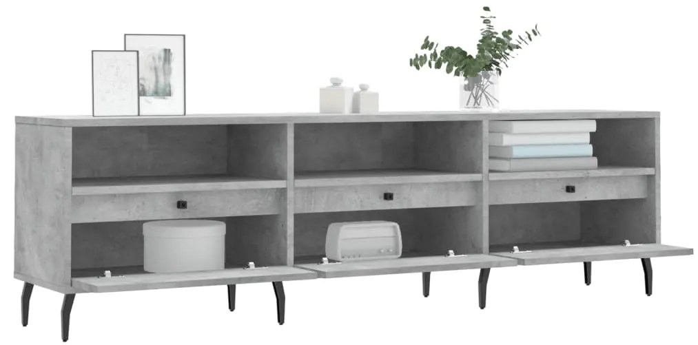 Mobile tv grigio cemento 150x30x44,5 cm legno multistrato