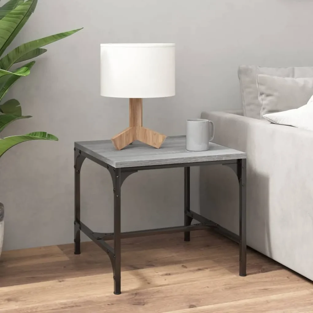 Tavolino da salotto grigio sonoma 50x50x35 cm legno multistrato