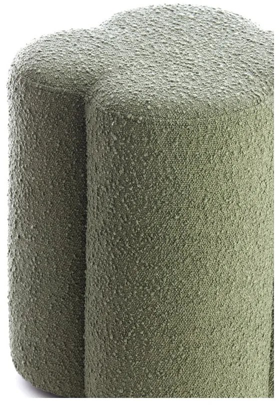 Sgabello in tessuto bouclé verde Nalani - Light &amp; Living