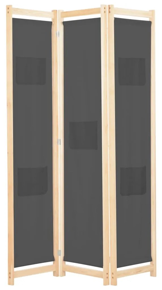Divisorio A 3 Pannelli Grigio 120x170x4 Cm İn Tessuto /