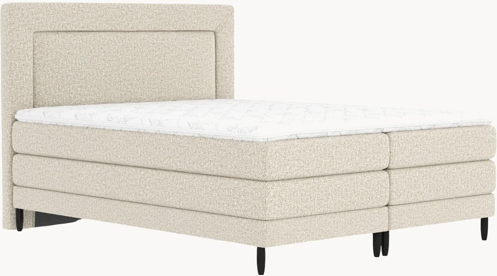 Letto boxspring in bouclé fatto a mano Madame, H4