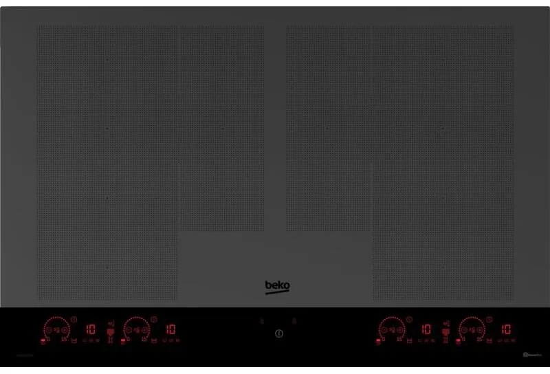 Beko MHII88810NTIMT: Piano a Induzione Midnight, 8 Zone con 2 Sezioni IndyFlex+ e 2 Extension, 80 cm. Colore del prodotto: Nero, Posizionamento