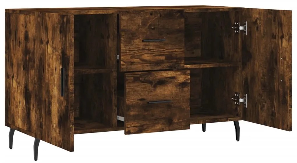 Credenza rovere fumo 100x36x60 cm in legno multistrato