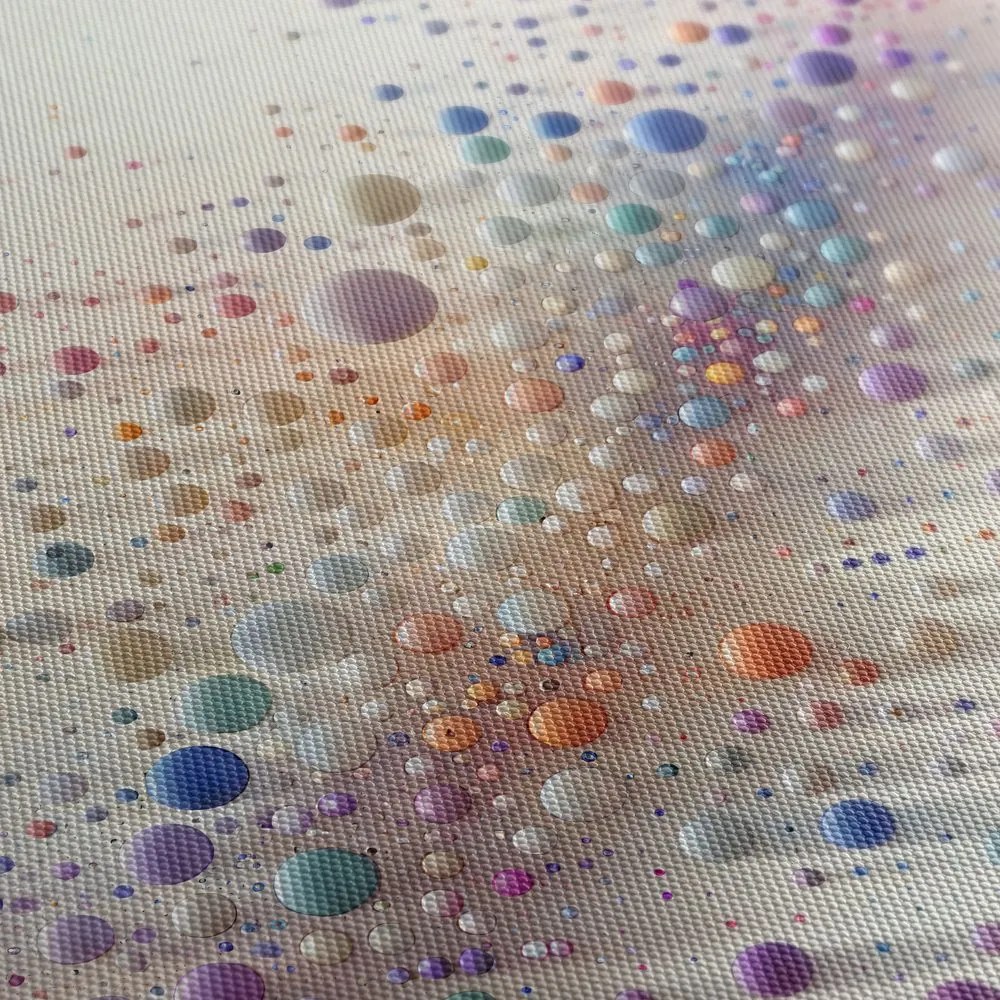 Quadro su tela – Esplosione di bolle colorate sulla tela