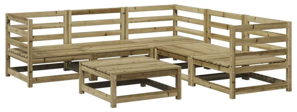 Set divani da giardino 6 pz in legno impregnato di pino