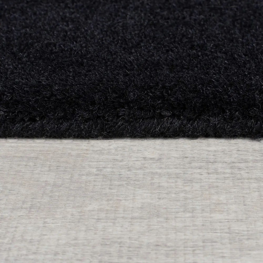 Tappeto nero e grigio in lana tessuto a mano 120x180 cm Collage Monochrome – Flair Rugs