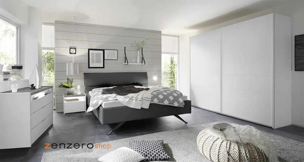 Camera da letto Bianca e Beton completa