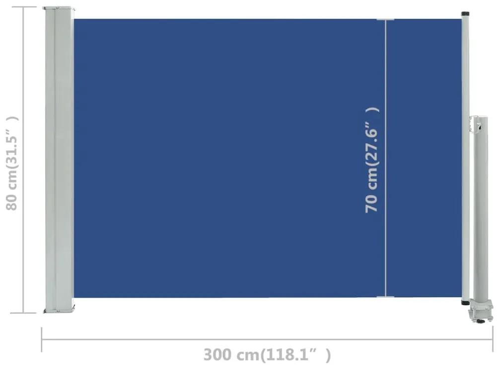 Tenda Laterale Retrattile per Patio 80x300 cm Blu