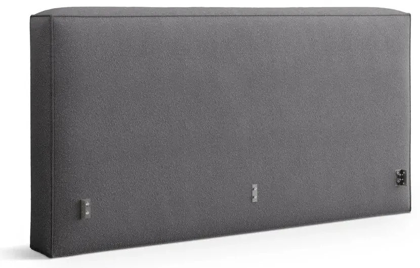 Letto matrimoniale imbottito grigio scuro con contenitore con rete inclusa 140x200 cm Simon Olivia – Micadoni