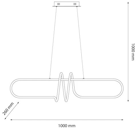 Lampadario LED a sospensione con filo VERTIGO LED/54W/230V nero