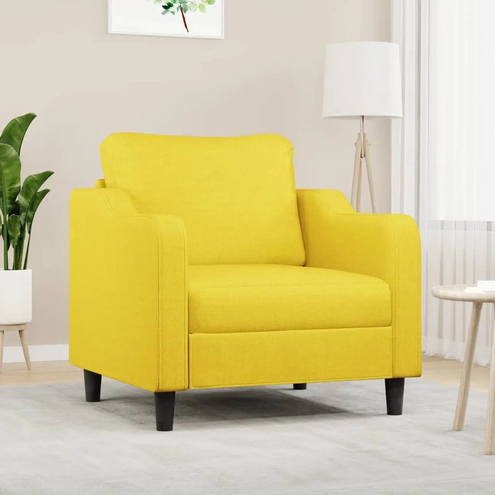 Poltrona Giallo Chiaro 60 Cm İn Tessuto /