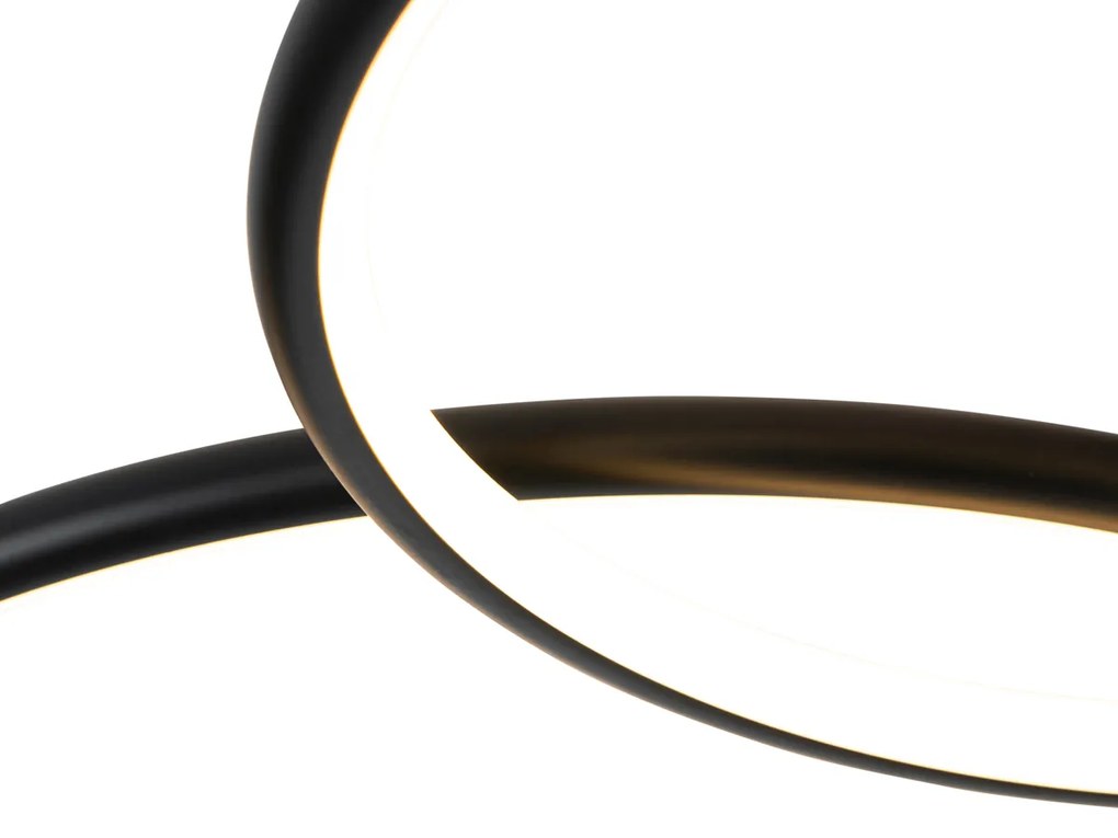Plafoniera nera con LED dimmerabile a 3 livelli 4 luci - Joaniqa
