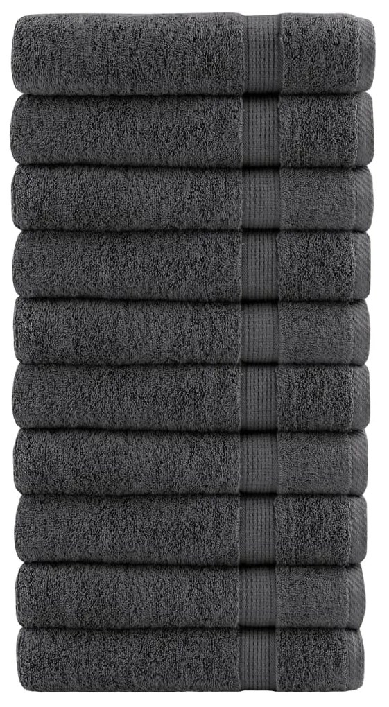Asciugamani Bagno Solund 10 Pz Antracite 100x150cm 600gsm /