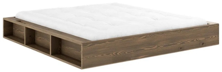 Letto matrimoniale marrone in legno di pino con griglia 180x200 cm Ziggy - Karup Design