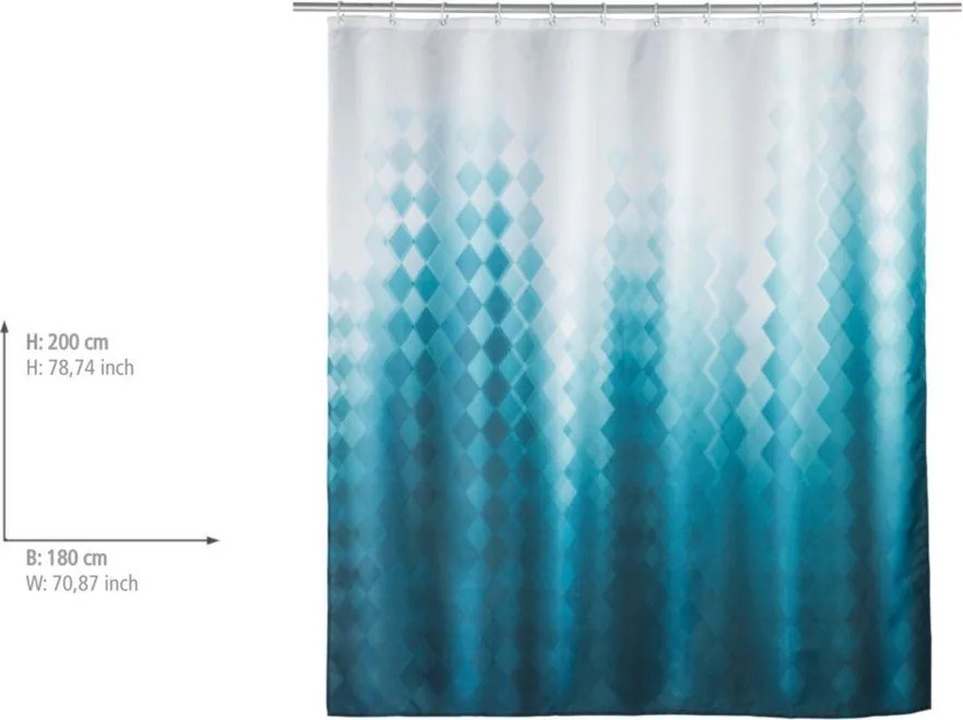 Tenda da doccia bianco-blu Tullin - Wenko