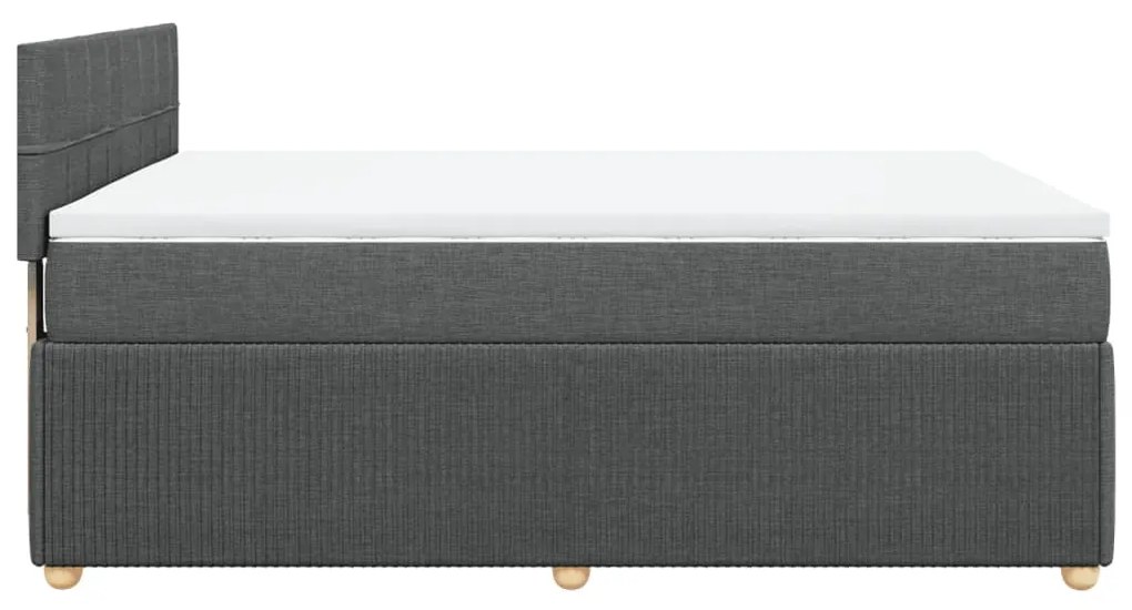 Giroletto a molle con materasso grigio scuro 140x190 cm tessuto