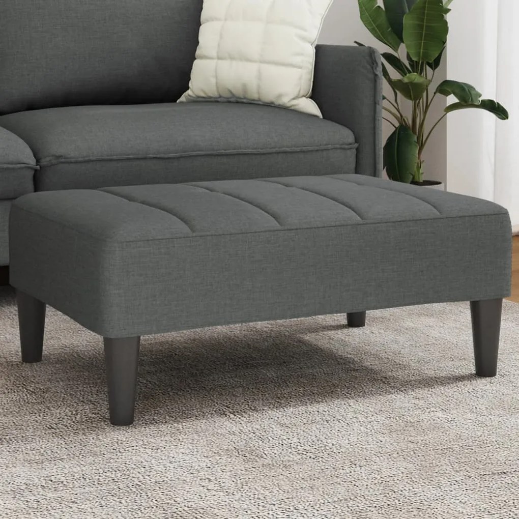 Poggiapiedi Grigio Scuro 77x55x31 Cm İn Tessuto /