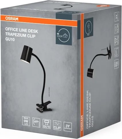 Osram - Lampada da scrivania con clip DESK LINE 1xGU10/9W/230V nera