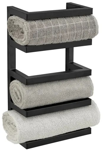 WENKO 25780100 - Portasciugamani FONDIRO 24x42 cm nero